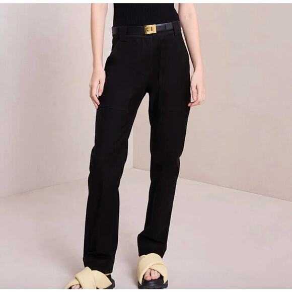 A.L.C. Women's 4 Black Halston Stretch Cotton Mid Rise Utility Pants NWT $350 - Picture 1 of 4